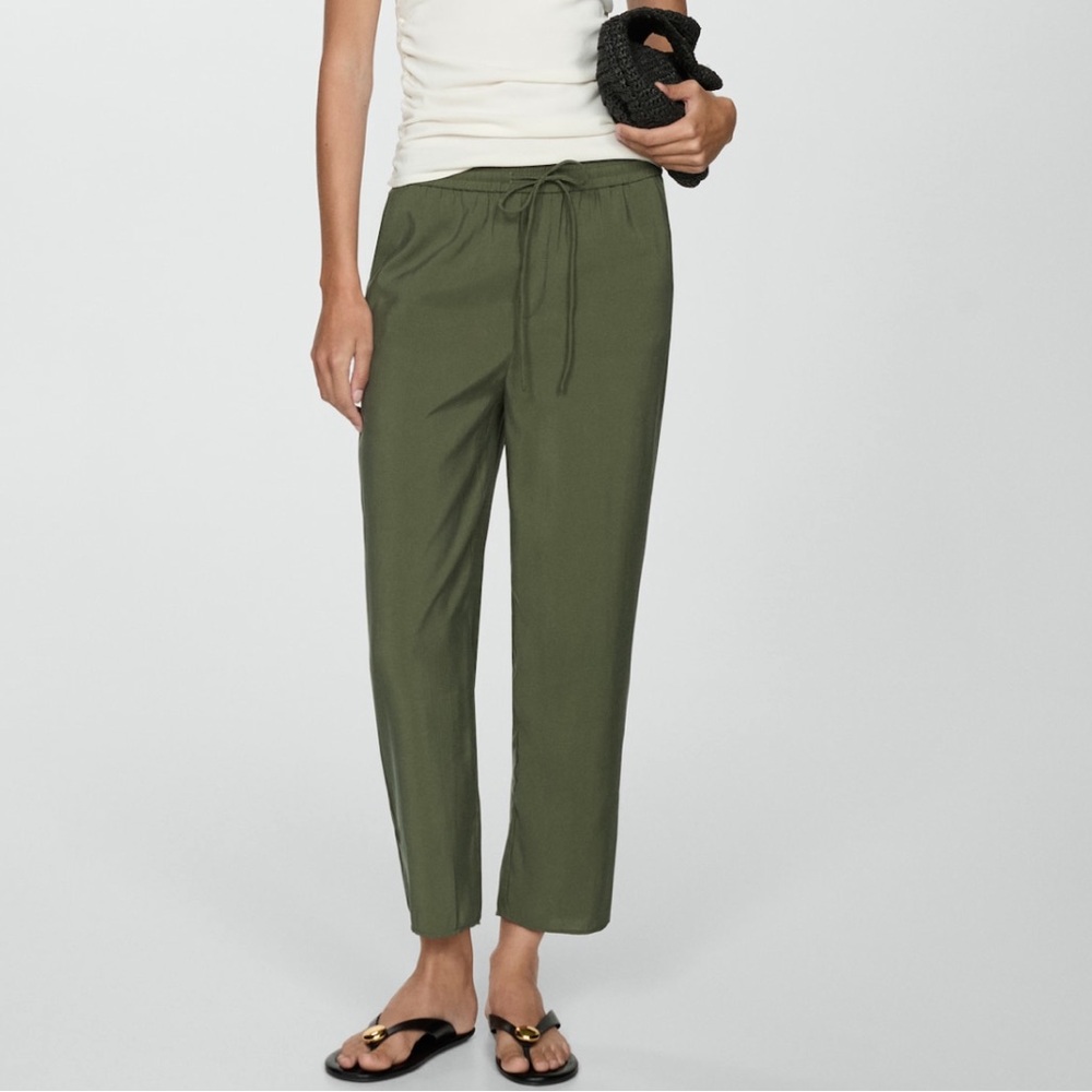 NWT-  Mango Olive Green Women's Modal Pants